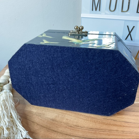 Vintage Annie Laurie Originals Palm Box Bag 3D Bird Decoupage Handbag 1950s Rare - Picture 10 of 13